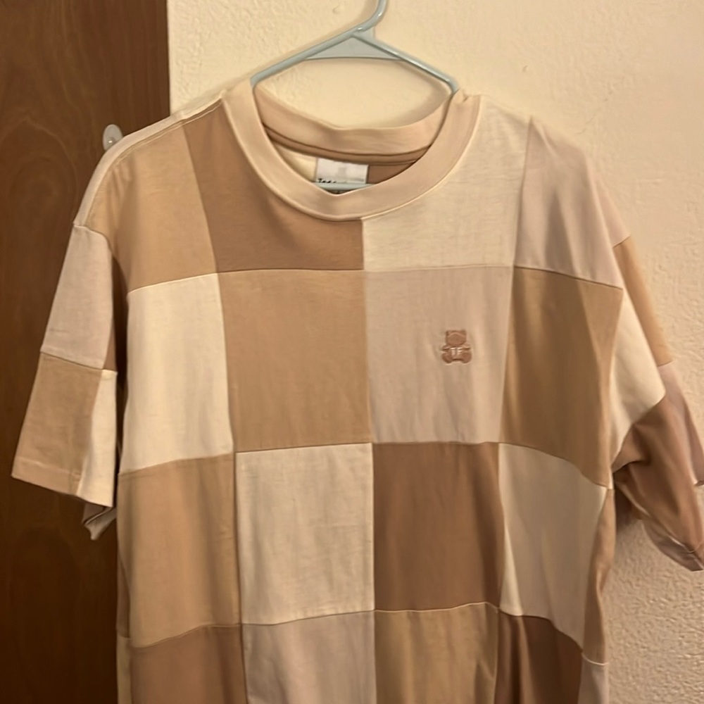 Teddy fresh color block T-shirt Tan/yellow, Size Large